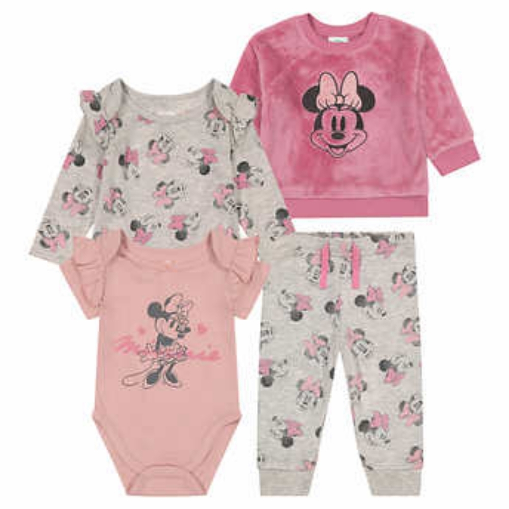 NWT Disney Baby 4 Piece Girls Minnie Mouse Plush Set, 24 Months